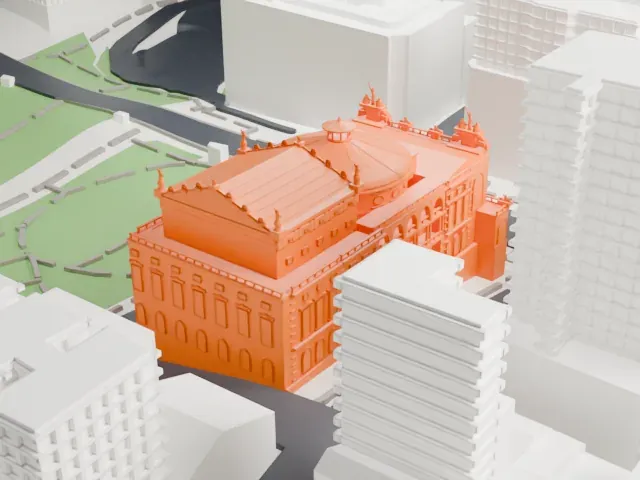 Theatro Municipal (São Paulo) model, North view