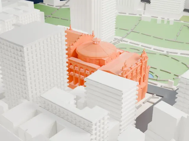 Theatro Municipal (São Paulo) model, West view