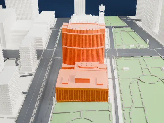 Theodore Roosevelt United States Courthouse model, North view