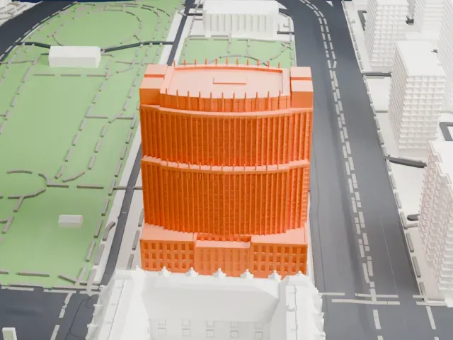 Theodore Roosevelt United States Courthouse model, South view