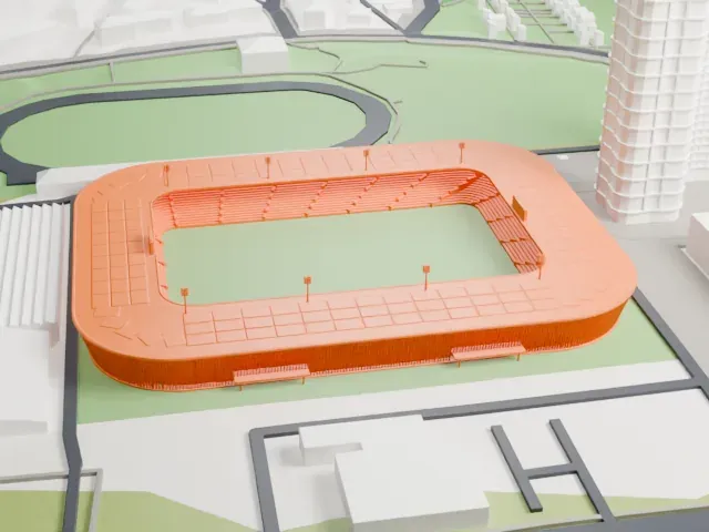 Thermoplan Arena model, West view