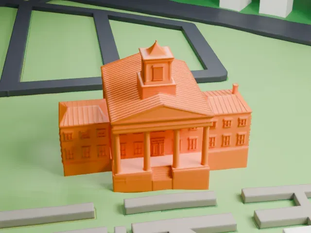 Third County Courthouse, Staten Island model, North view