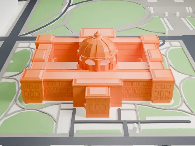 Thomas Jefferson Building model, East view