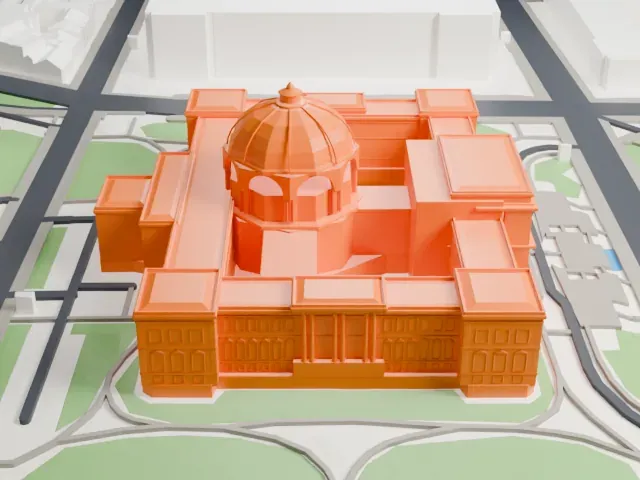 Thomas Jefferson Building model, North view