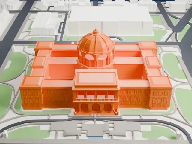Thomas Jefferson Building model, West view
