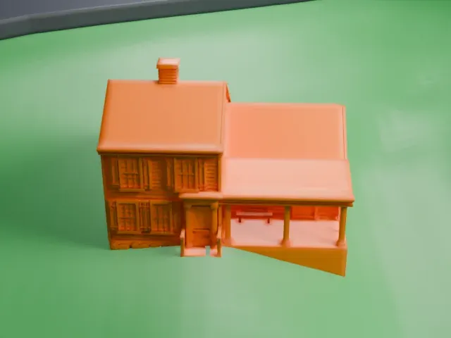 Thomas Paine Cottage model, South view