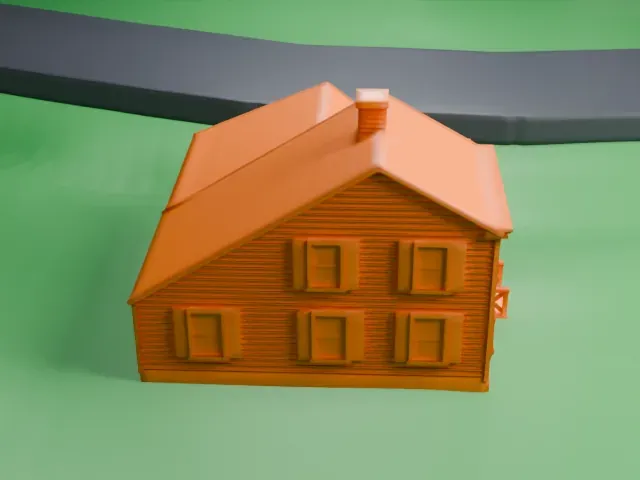 Thomas Paine Cottage model, West view