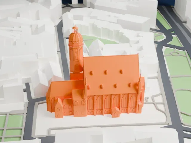 St. Thomas Church, Leipzig model, North view