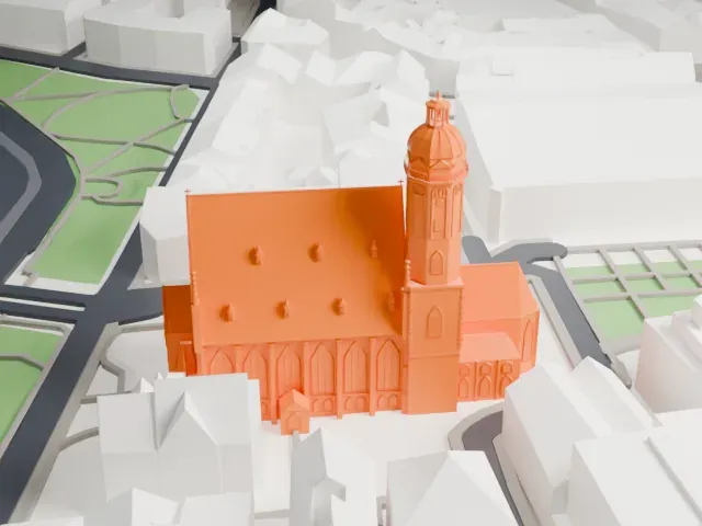 St. Thomas Church, Leipzig model, South view