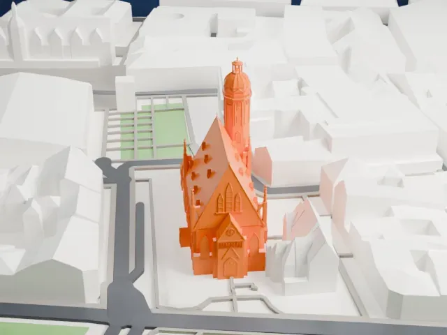 St. Thomas Church, Leipzig model, West view
