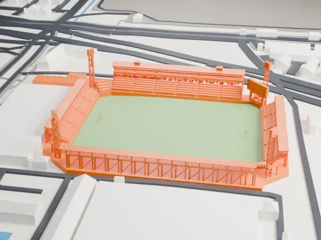 Thunderdome Stadium model, East view
