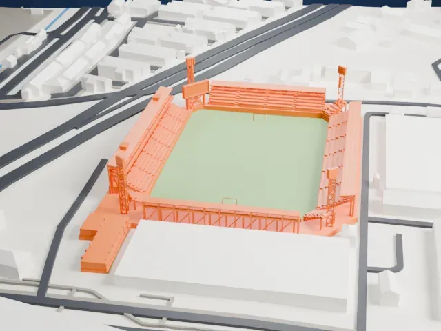 Thunderdome Stadium model, South view