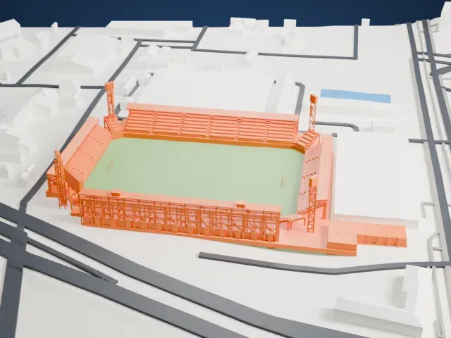 Thunderdome Stadium model, West view
