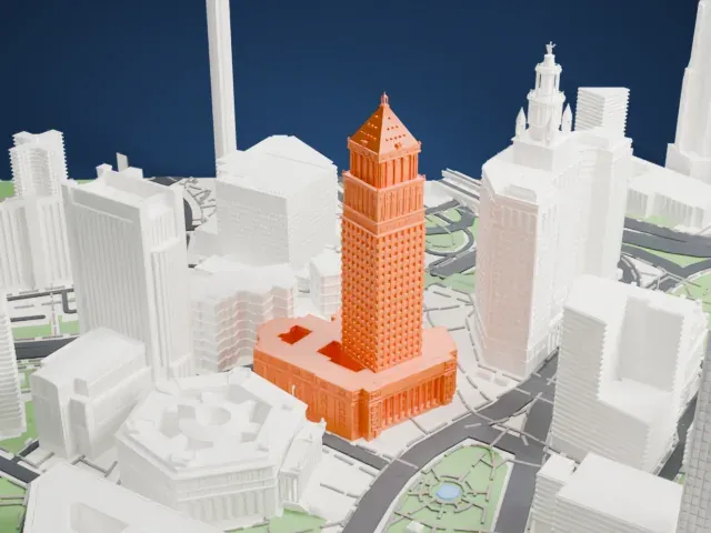Thurgood Marshall United States Courthouse model, North view