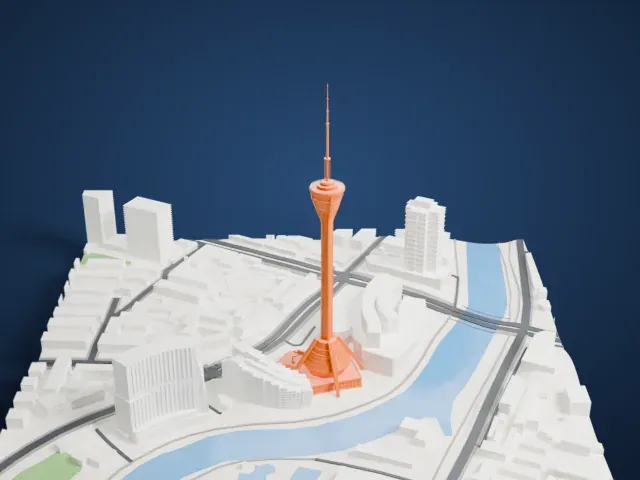 Tianfu Panda Tower model, North view