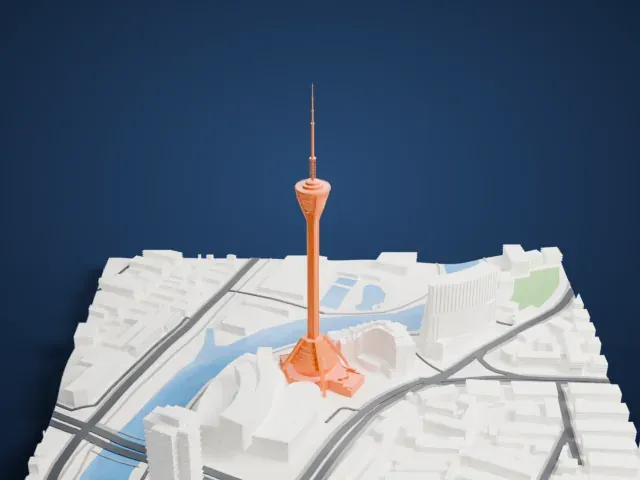 Tianfu Panda Tower model, South view