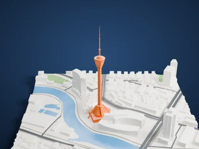 Tianfu Panda Tower model, West view