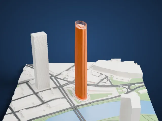 Tianjin World Financial Center model, North view