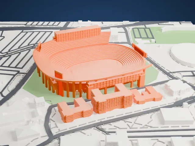 Tiger Stadium model, East view