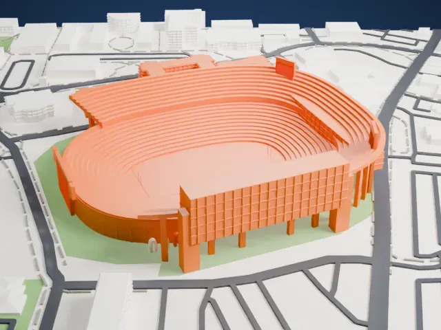 Tiger Stadium model, West view