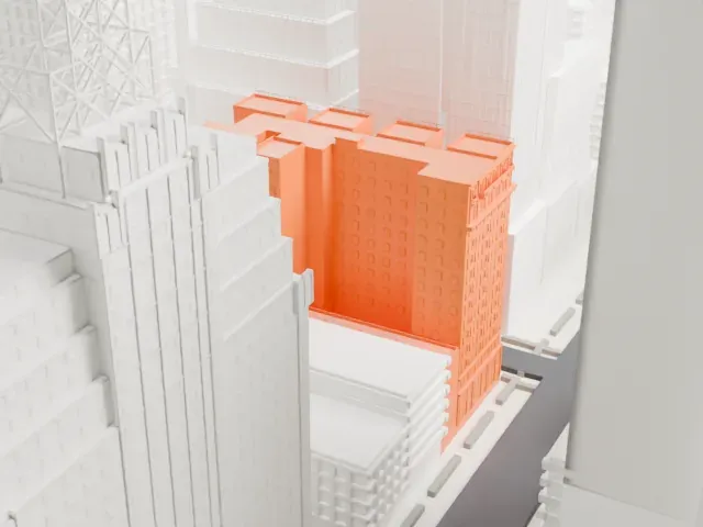 Times Square Hotel model, North view