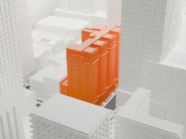 Times Square Hotel model, West view