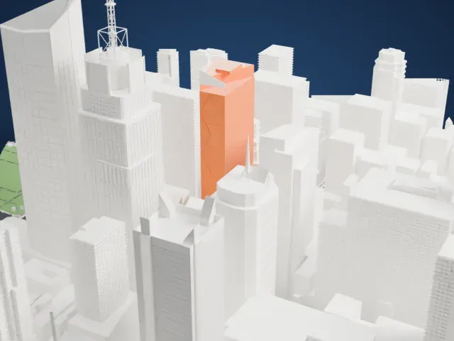 Times Square Tower model, North view