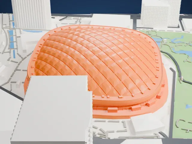 Tokyo Dome model, North view