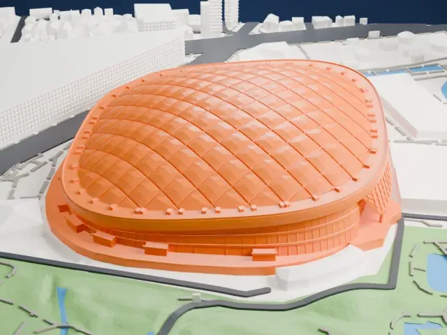 Tokyo Dome model, West view