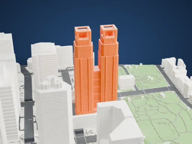 Tokyo Metropolitan Government Building No. 1 model, North view