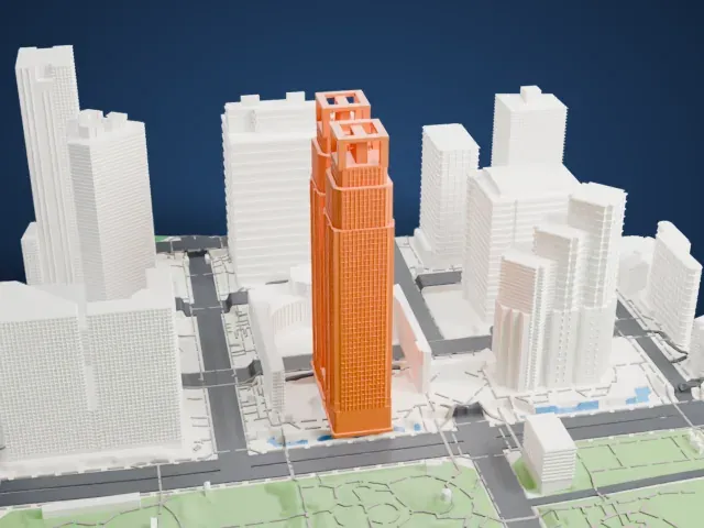 Tokyo Metropolitan Government Building No. 1 model, West view
