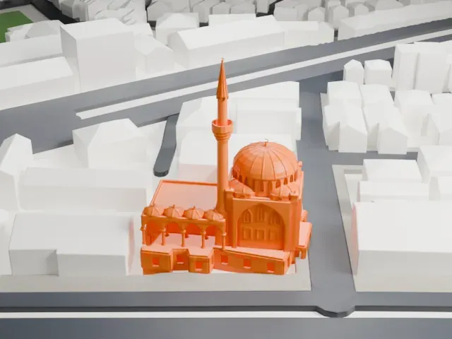 Tokyo Mosque model, North view
