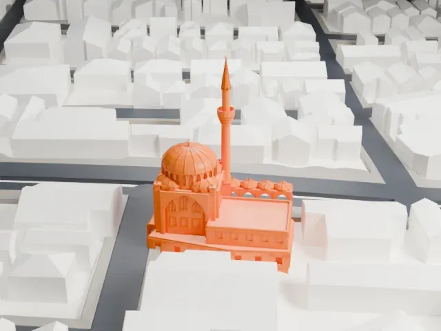 Tokyo Mosque model, South view