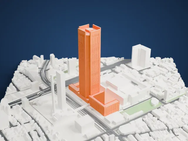 Tokyo Opera City Tower model, North view