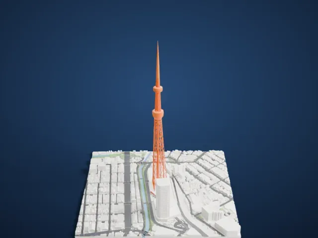 Tokyo Skytree model, East view