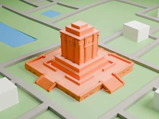Tomb of Ferdowsi model, East view
