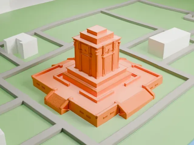 Tomb of Ferdowsi model, West view