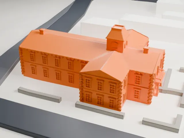 Tombstone Courthouse model, East view