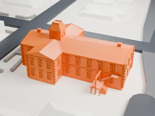 Tombstone Courthouse model, West view