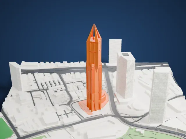 Tomorrow Square model, East view