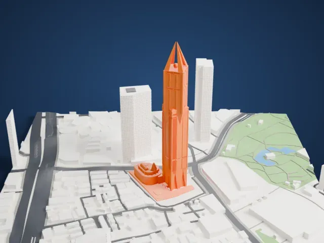 Tomorrow Square model, South view