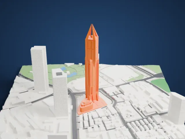 Tomorrow Square model, West view