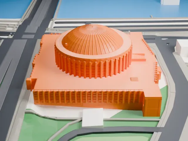 Tonhalle Düsseldorf model, East view