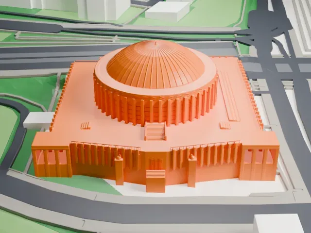 Tonhalle Düsseldorf model, North view