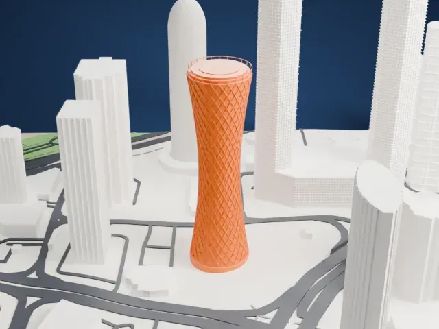 Tornado Tower model, North view