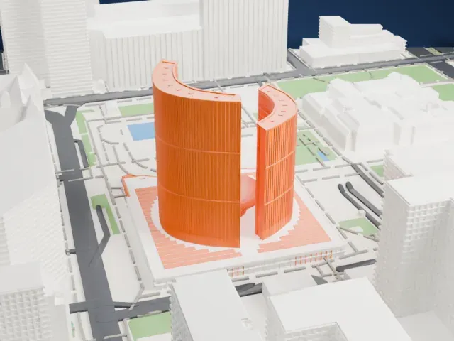 Toronto City Hall model, North view