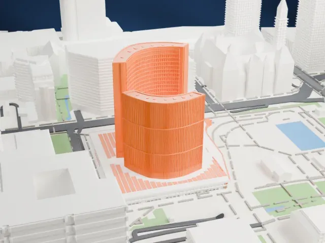 Toronto City Hall model, West view