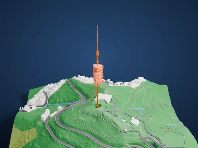 Torre de Collserola model, East view