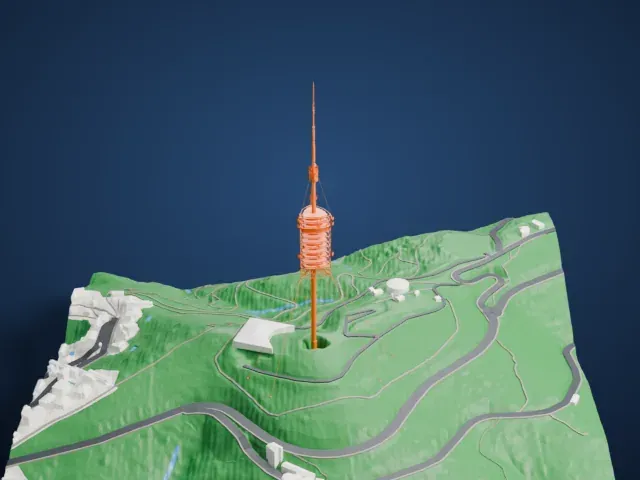 Torre de Collserola model, South view