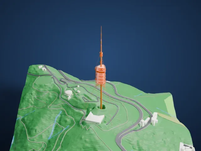 Torre de Collserola model, West view
